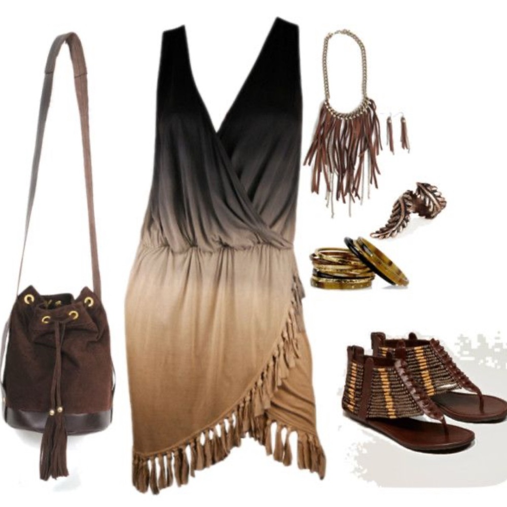 Young Fabulous & Broke Black and Brown Mini Dress